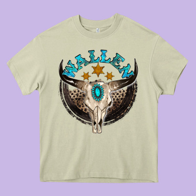Wallen With Bull Skull Heavy Core Tee Designed By Nancycooperartshop