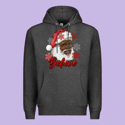 African American Santa Believe Premium Hoodie Designed By Ranaportraitstore
