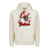 Oatmeal Heather african american santa believe Premium Hoodie - RanaPortraitStore