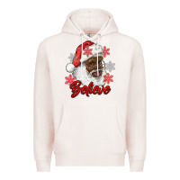 Pale Pink african american santa believe Premium Hoodie - RanaPortraitStore