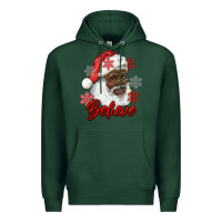 Sports Green african american santa believe Premium Hoodie - RanaPortraitStore