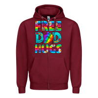 Burgundy Pride LGBTQ Free Dad Hugs Zipper Hoodie - BundleAndBundleShop