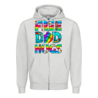 Dove Grey Pride LGBTQ Free Dad Hugs Zipper Hoodie - BundleAndBundleShop