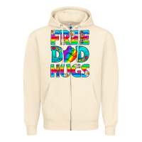 Sandshell Pride LGBTQ Free Dad Hugs Zipper Hoodie - BundleAndBundleShop