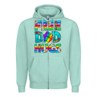 Seafoam Pride LGBTQ Free Dad Hugs Zipper Hoodie - BundleAndBundleShop