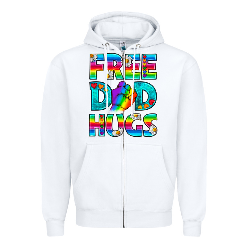 Pride Lgbtq Free Dad Hugs Zipper Hoodie by BundleAndBundleShop | Teevron