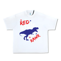 White 4th of July Dinosaur Urban Heavy Tee - Bettercallsaul