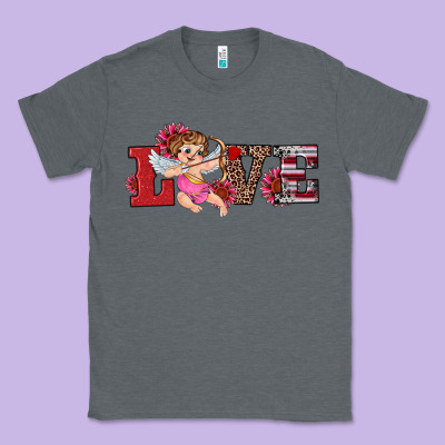 Valentine's Day Cupid Sunflowers Love Classic Tee Designed By Ranaportraitstore