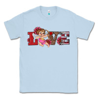 Dusty Blue valentine's day cupid sunflowers love Classic Tee - RanaPortraitStore