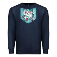 Navy Christmas Pocket Premium Sweatshirt - CowhideDigitalArt