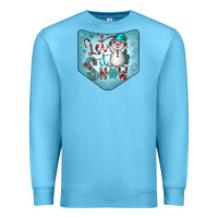 Ocean Blue Christmas Pocket Premium Sweatshirt - CowhideDigitalArt