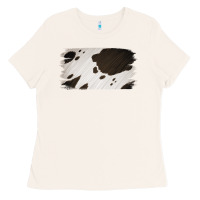 Bone Cowhide Black and White Brush Strokes Background Ladies Tee - Jasminsmagicworld