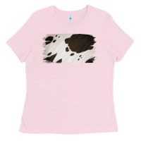 Bubblegum Pink Cowhide Black and White Brush Strokes Background Ladies Tee - Jasminsmagicworld