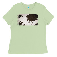 Matcha Cowhide Black and White Brush Strokes Background Ladies Tee - Jasminsmagicworld