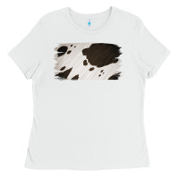 White Cowhide Black and White Brush Strokes Background Ladies Tee - Jasminsmagicworld