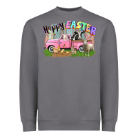 Storm Happy Easter truck with farm animals Easter Day Heavyweight Sweatshirt - CowGirlArtShop