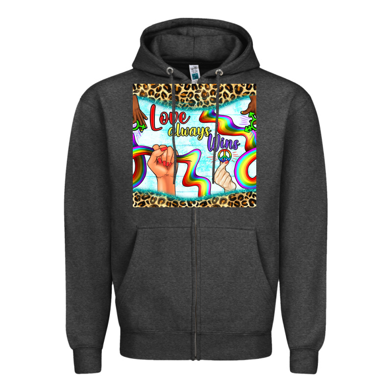 Pride Lgbtq Love Always Wins Peace Gender Symbol Zipper Hoodie by BundleAndBundleShop | Teevron