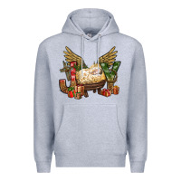 Heather Grey joy christmas with baby jesus bbs Premium Hoodie - BundleAndBundleShop