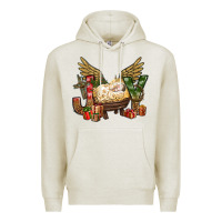 Oatmeal Heather joy christmas with baby jesus bbs Premium Hoodie - BundleAndBundleShop