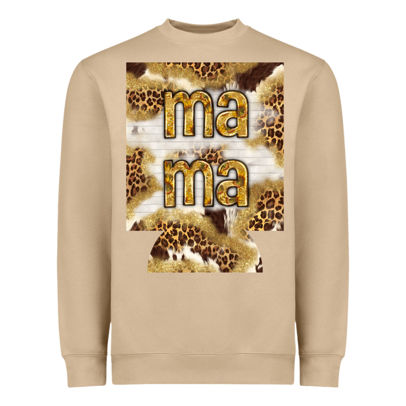 Mama With Leopard And Cowhide Regular Can Cooler Heavyweight Sweatshirt by HowdyJamesFarm | Teevron