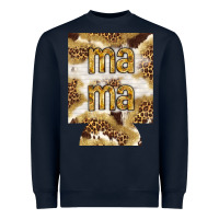 Navy Mama with leopard and cowhide regular can cooler Heavyweight Sweatshirt - HowdyJamesFarm