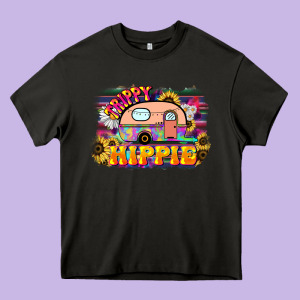 Trippy Hippie Heavy Core Tee Designed By Nancycooperartshop