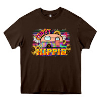 Chocolate Brown trippy hippie Heavy Core Tee - NancyCooperArtShop