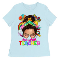 Baby Blue preschool teacher Ladies Tee - NancyCooperArtShop