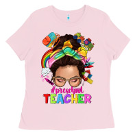 Bubblegum Pink preschool teacher Ladies Tee - NancyCooperArtShop