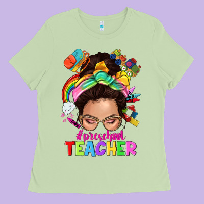 Preschool Teacher Ladies Tee Designed By Nancycooperartshop