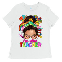 White preschool teacher Ladies Tee - NancyCooperArtShop