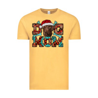 Vintage Mustard dog mom christmas with labrador Vintage Tee - RanaPortraitStore