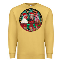 Antique Gold Chickens Premium Sweatshirt - CowhideDigitalArt