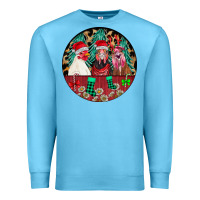 Ocean Blue Chickens Premium Sweatshirt - CowhideDigitalArt
