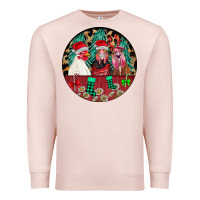 Pale Pink Chickens Premium Sweatshirt - CowhideDigitalArt