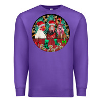 Purple Chickens Premium Sweatshirt - CowhideDigitalArt