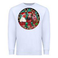 White Chickens Premium Sweatshirt - CowhideDigitalArt