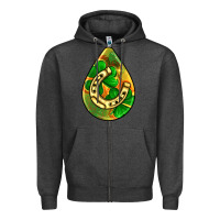 Charcoal Heather st.patrick's teardrop earrings Zipper Hoodie - FaDigitalArtStudio