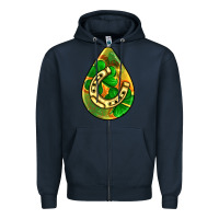 Navy st.patrick's teardrop earrings Zipper Hoodie - FaDigitalArtStudio