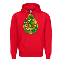 Red st.patrick's teardrop earrings Zipper Hoodie - FaDigitalArtStudio