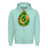 Seafoam st.patrick's teardrop earrings Zipper Hoodie - FaDigitalArtStudio
