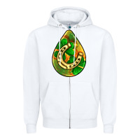White st.patrick's teardrop earrings Zipper Hoodie - FaDigitalArtStudio