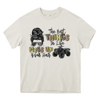 Cream the best things in life mess up your hair Heavy Core Tee - MaliasSmallBusiness