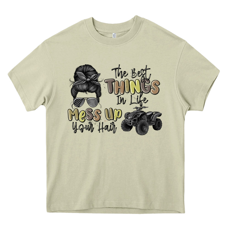 The Best Things In Life Mess Up Your Hair Heavy Core Tee by MaliasSmallBusiness | Teevron