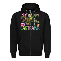 Black Happy Eastrawr Easter Zipper Hoodie - BundleAndBundleShop