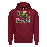 Burgundy Happy Eastrawr Easter Zipper Hoodie - BundleAndBundleShop
