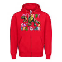 Red Happy Eastrawr Easter Zipper Hoodie - BundleAndBundleShop