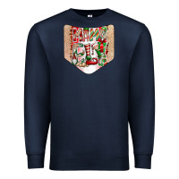 Navy Christmas Pocket Premium Sweatshirt - CowhideDigitalArt