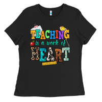 Black teaching is a work of heart Ladies Tee - NancyCooperArtShop