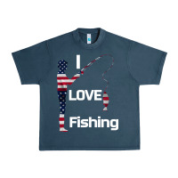 Midnight Navy I love fishing Urban Heavy Tee - Bettercallsaul